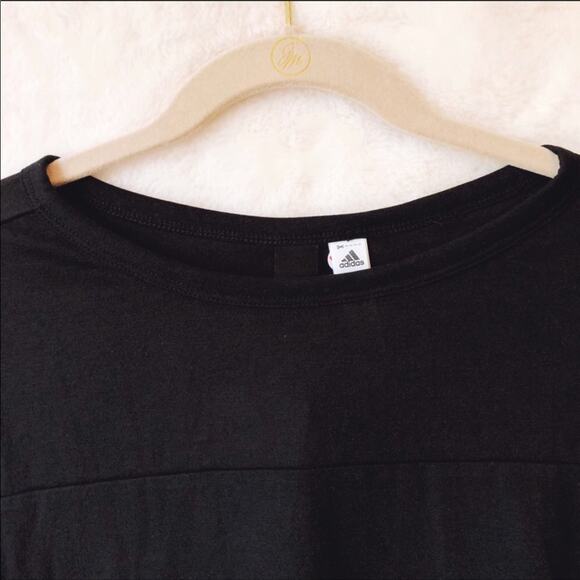 adidas 3 White Stripe Black T-Shirt - Picture 3 of 7